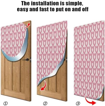 Susiyo Pink Hearts Door Cover 35x79 Inch