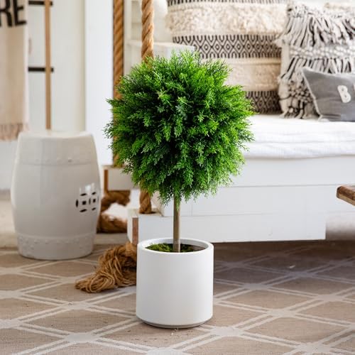 Nearly Natural 25-Ft Artificial Cedar Topiary Tree with UV Resistant Foliage