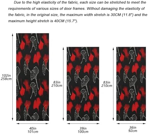 Susiyo Red Ginkgo Leaves Christmas Door Cover Decoration 32x79in