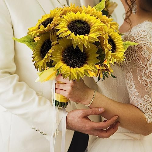 12PCS Artificial Sunflowers Silk Flower Wedding Decorations