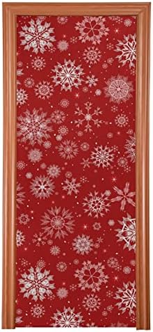 Poeticcity Festive Snowflakes Door Cover 35x79 Inches