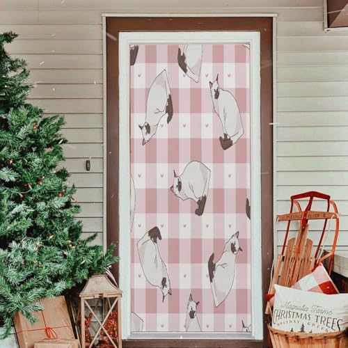 Susiyo Cartoon Siamese Cat Halloween Door Cover