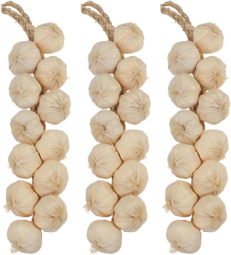Sewroro 3Pcs Artificial Garlic Strings Decor