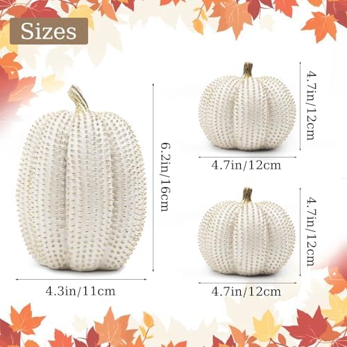 3PCS Resin Pumpkin Decor Fall Table Centerpiece