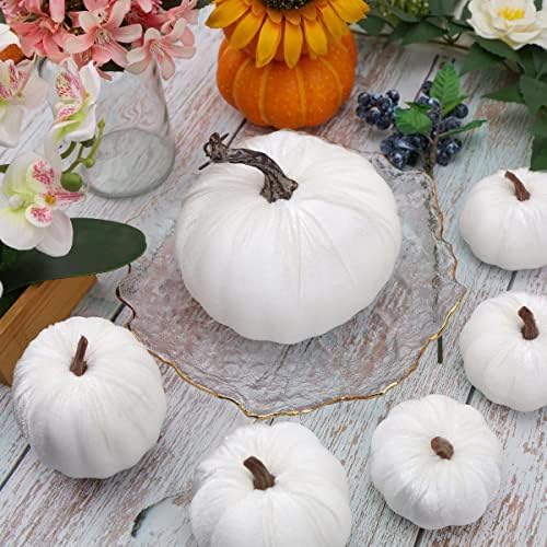 8pcs Artificial Velvet Pumpkin Halloween Decoration Set