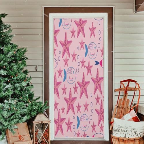 Susiyo Pink Starfish Door Cover 35x79 Inch