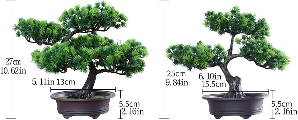 Artificial Bonsai Tree with Realistic Pine Needles and Resin Trunk