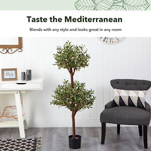 Nearly Natural 5309 Olive Double Topiary Silk Tree 45 Feet Green