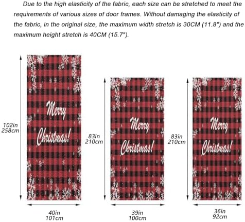 Susiyo Christmas Door Cover with Stretch Fabric Plaid