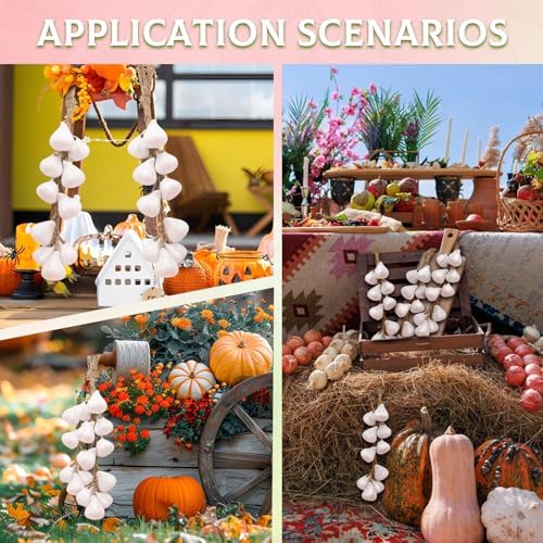 Woration Artificial Ceramic White Garlic Hanging Garland
