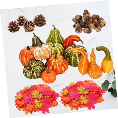 141pcs Artificial Pumpkin Acorn Maple Leaf Halloween Decor