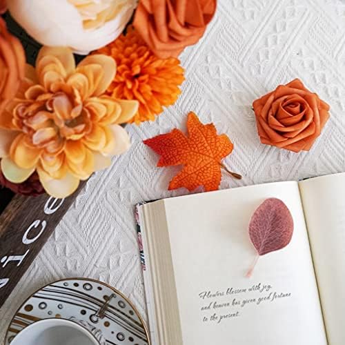 Akker Burnt Orange Artificial Wedding Flowers Combo Set