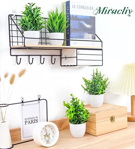 Miracliy 4 Pack Artificial Plants for Indoor Decor