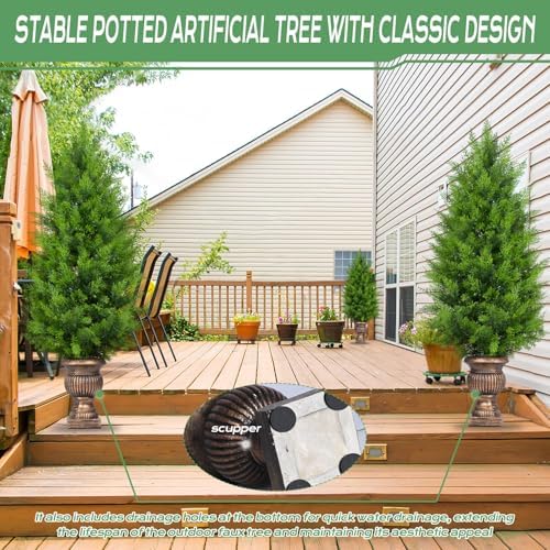 Gfilay 4FT Pre Lit Topiary Tree with LED Lights