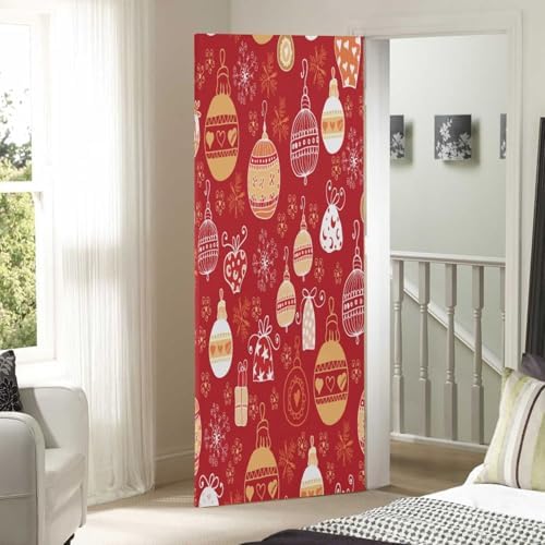 Susiyo Christmas Door Cover Red Halloween Decor 32x79 in