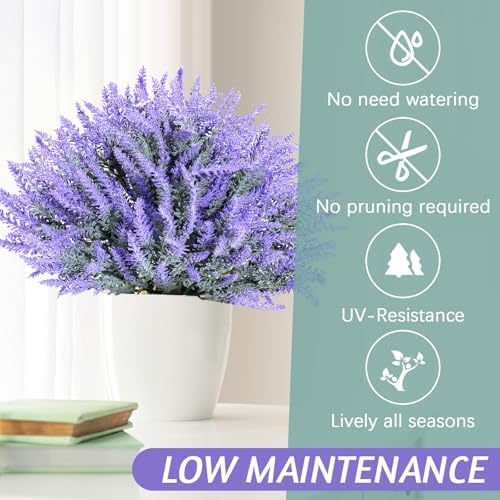 Yunlly 2 Pack 18 Inches Artificial Lavender Topiary Ball Trees