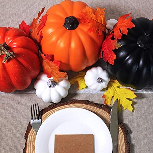 Winlyn Halloween Pumpkins Artificial Decorations 4 pcs Orange Black