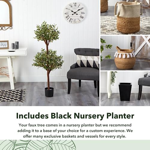 Nearly Natural 5309 Olive Double Topiary Silk Tree 45 Feet Green