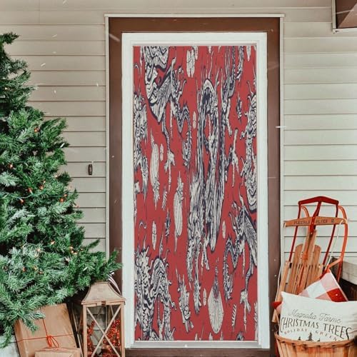 Susiyo Chinese Dragons Red Halloween Door Cover