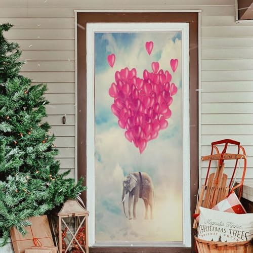 Susiyo Flying Elephant Halloween Door Cover 32x79 in