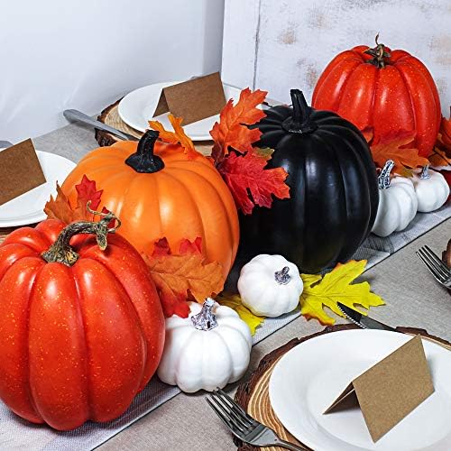 Winlyn Halloween Pumpkins Artificial Decorations 4 pcs Orange Black
