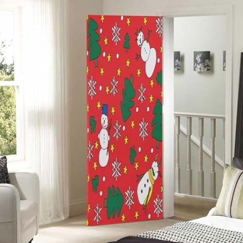 Susiyo Snowflakes Pine Tree Door Cover Stretchy Washable