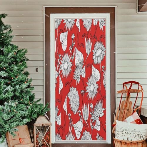 Susiyo Autumn Wildflowers Halloween Door Cover 32x79 in