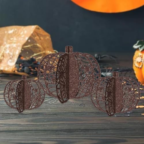 3 Pcs Artificial Pumpkins Decorations for Halloween and Thanksgiving