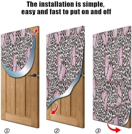 Susiyo Butterfly and Leopard Halloween Door Cover 32x79 in