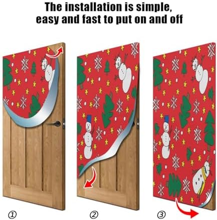 Susiyo Snowflakes Pine Tree Door Cover Stretchy Washable