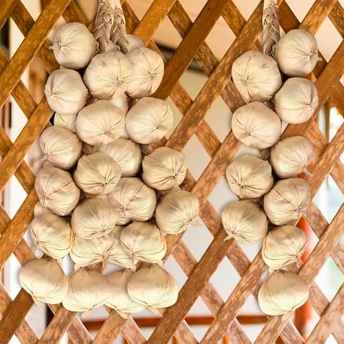 4 Strings Artificial Garlic Hanging Decoration Props