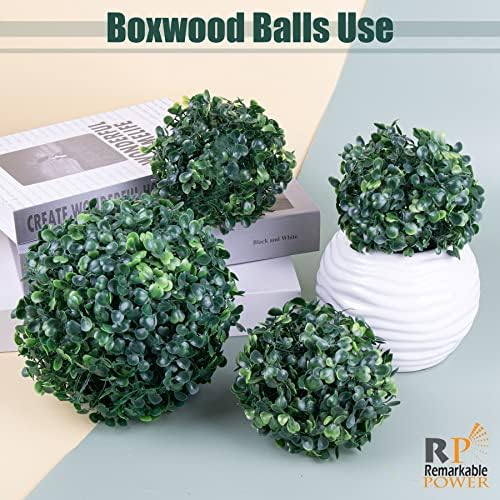 RP Remarkable Power 8 Pack Artificial Boxwood Topiary Balls