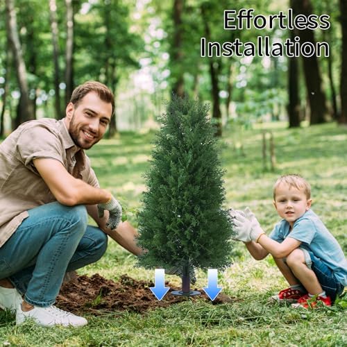 Howngyesimu 3FT Artificial Cedar Topiary Trees 2 Pack