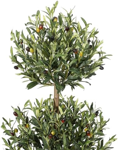 5FT Artificial Olive Topiary Trees with Moss and Inner Pot Set of 2