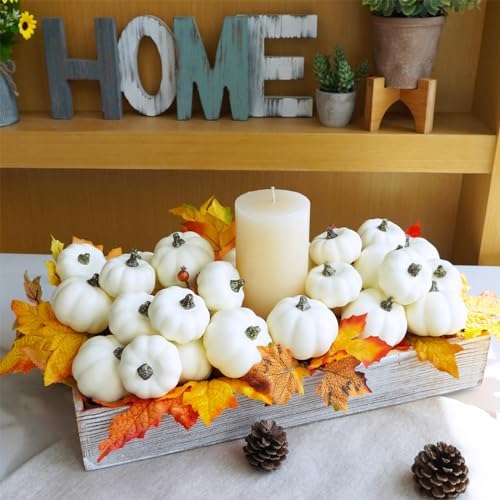 Winlyn 48 Pc White Artificial Pumpkins Fall Decor
