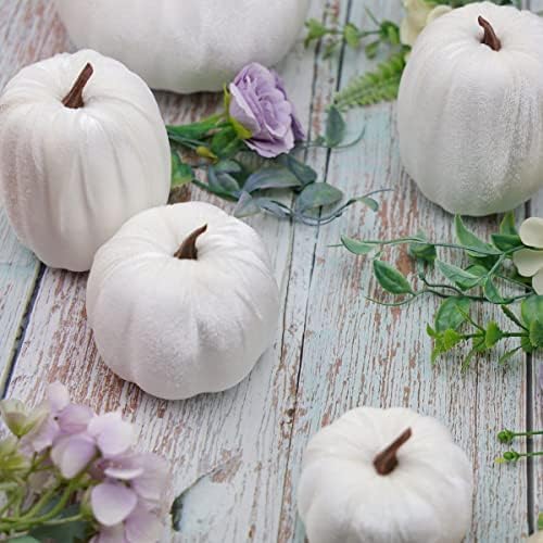 8pcs Artificial Velvet Pumpkin Halloween Decoration Set