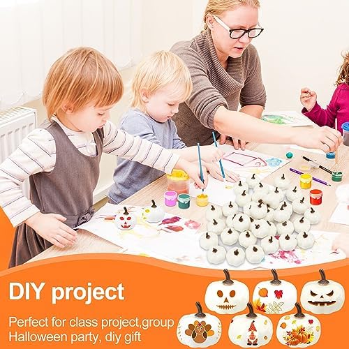 Thyle DIY Mini White Foam Pumpkins 200 Pcs Fall Decor