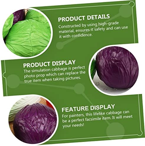 Ciieeo 2pcs Lifelike Artificial Cabbage Plant for Home Decoration