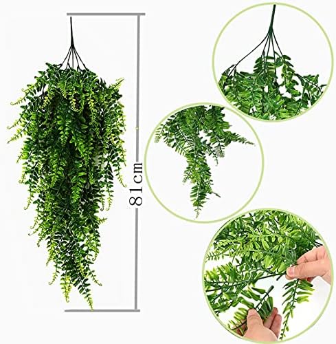 Toprooms 4pcs Artificial Hanging Plants Faux Fern Ivy Vines