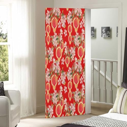 Susiyo Plum Blossom Christmas Door Cover 32x79 in