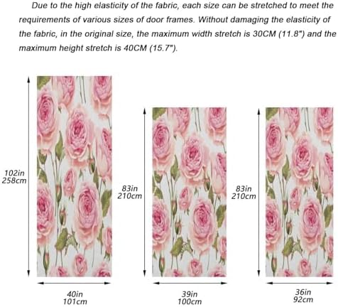 Susiyo Retro Pink Rose Halloween Door Cover
