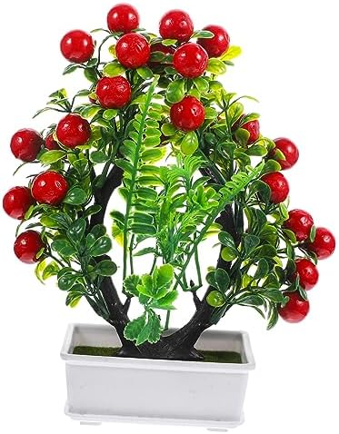 Red Fake Citrus Bonsai Decor 24X20CM