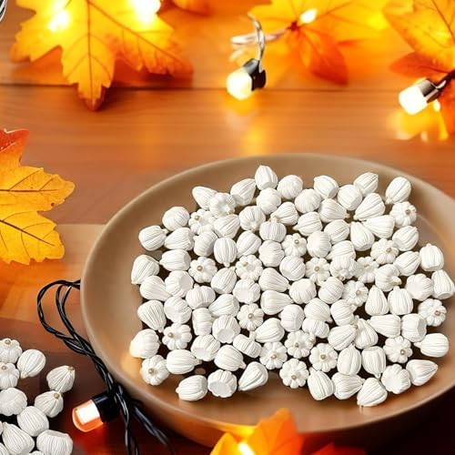 FESTGLOX 100Pcs Mini Resin Pumpkins for Fall Decor