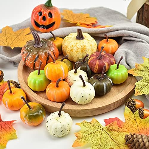30Pcs Artificial Mini Pumpkins for Halloween Decor