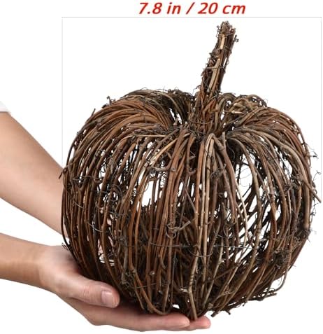 Handmade Wicker Rattan Pumpkin Halloween Decor