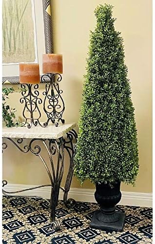 60 Inch Plastic Boxwood Topiary Urn Green