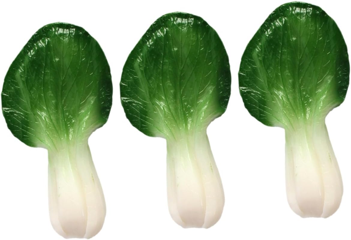 3pcs Artificial Green Leaf Lettuce Decor for Kitchen