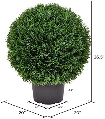 Vickerman 20 Inch Artificial Silk Cedar Topiary Ball
