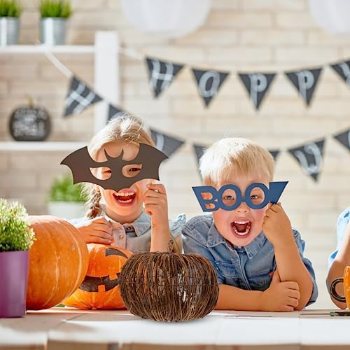 VOSAREA Halloween Rattan Pumpkin Decor 20CM
