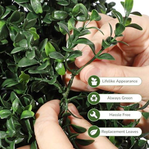 GarveeHome Artificial Boxwood Topiary Trees Set of 2